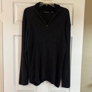 DKNY Men's Charcoal Zip-Up Sweater